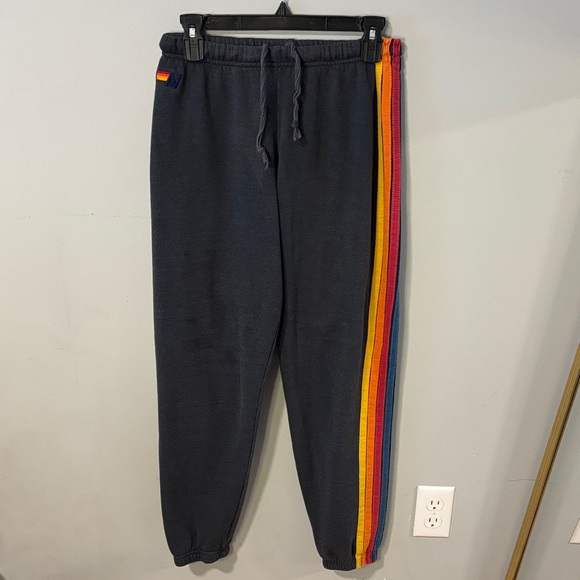 Aviator Nation 5 STRIPE SWEATPANTS - CHARCOAL Medium Women’s - Picture 2 of 7